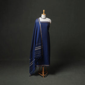 Dharwad Cotton Plain Thread Border Unstitched Dress Material: Kurta, Bottom & Dupatta 41