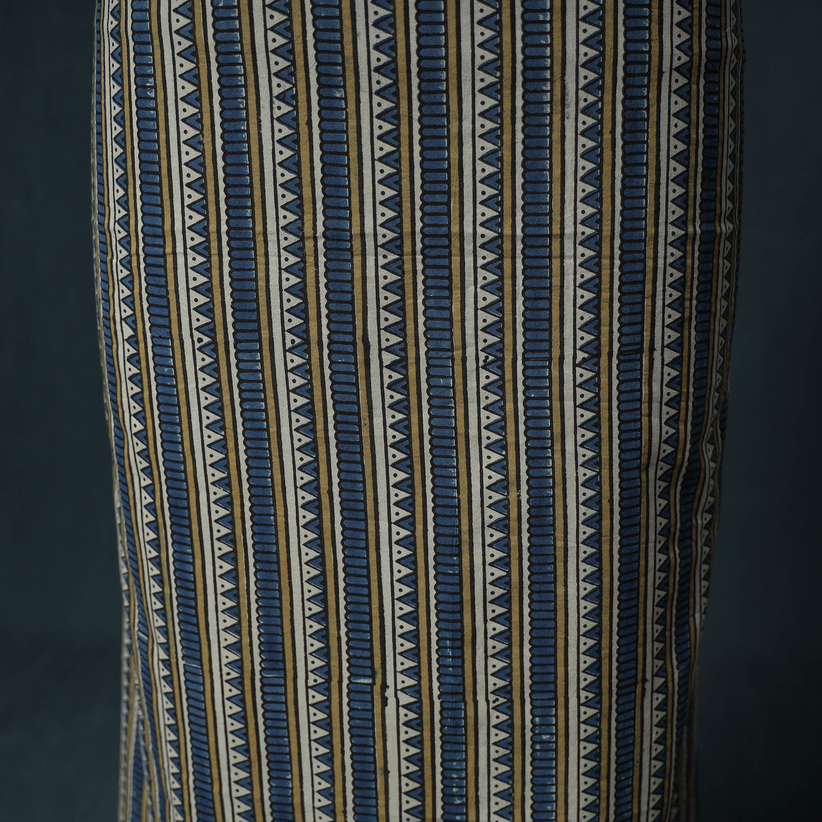 Ajrakh Block Print Natural Dyed Cotton Unstitched Dress Material: Kurta with Dupatta 07