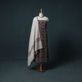Kalamkari Block Print Natural Dyed Cotton Unstitched Dress Material: Kurta with Dupatta 08
