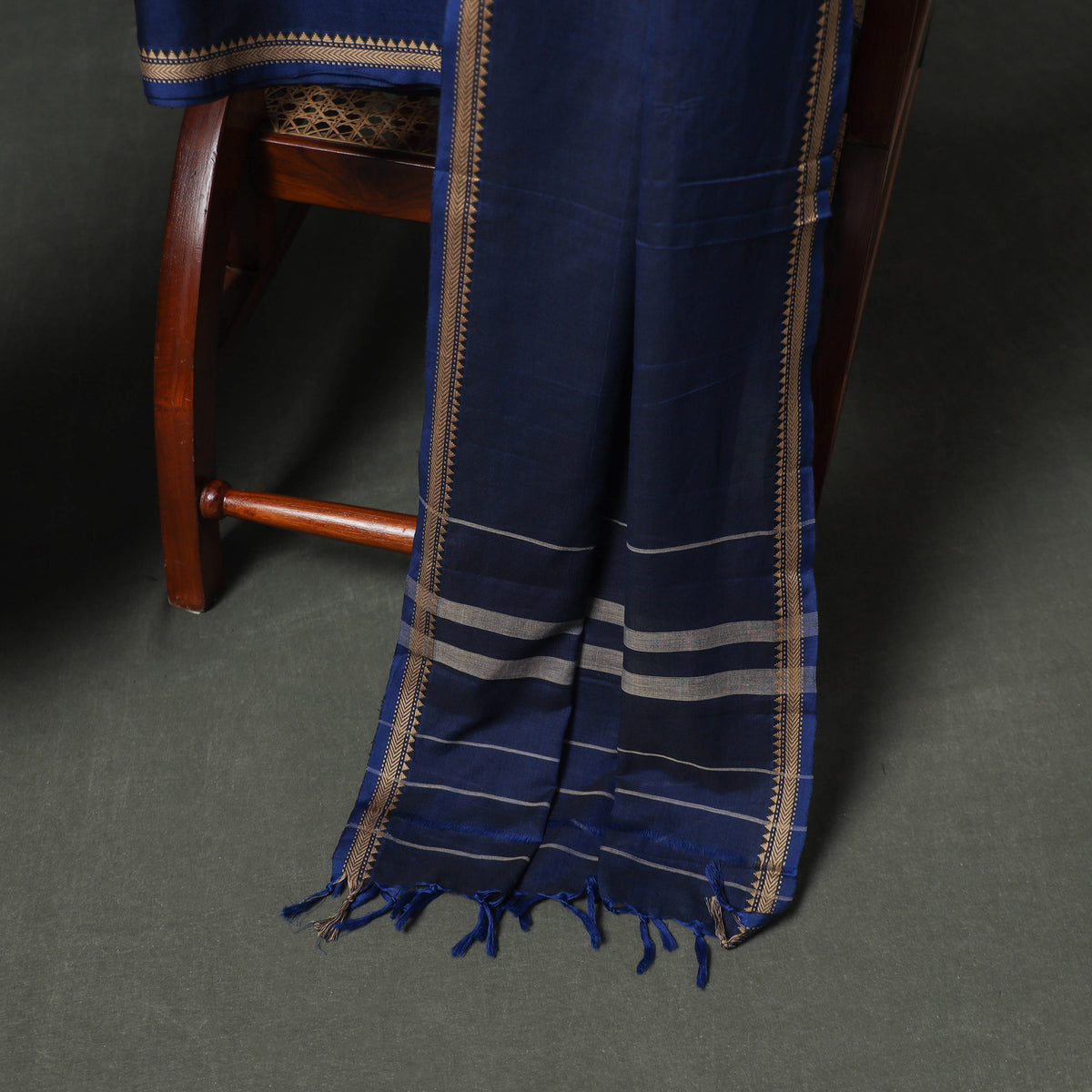 Dharwad Cotton Plain Thread Border Unstitched Dress Material: Kurta, Bottom & Dupatta 41
