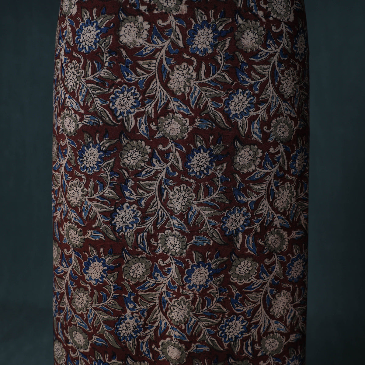 Kalamkari Block Print Natural Dyed Cotton Unstitched Dress Material: Kurta with Dupatta 08
