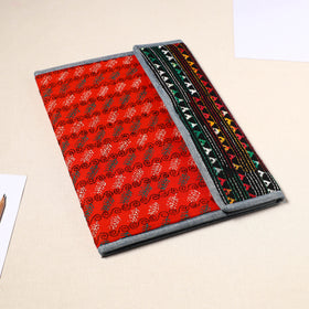Red Handcrafted Bengal Kantha Work File Folder