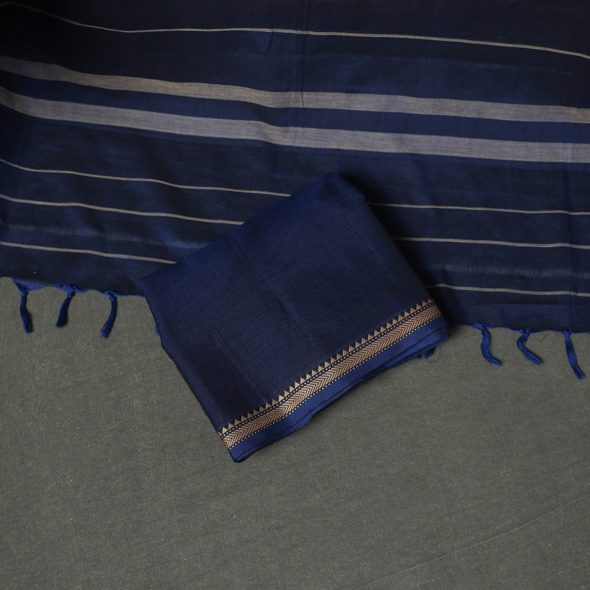 Dharwad Cotton Plain Thread Border Unstitched Dress Material: Kurta, Bottom & Dupatta 41