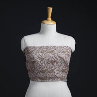 Beige - Block Print Woollen Kalamkari Blouse Piece 41