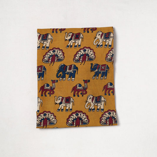 Yellow - Kalamkari Printed Cotton Precut Fabric (1 meter) 46