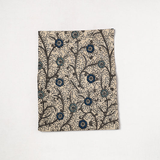 Beige - Kalamkari Printed Cotton Precut Fabric (0.9 meter) 47