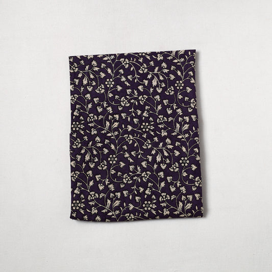 Black - Kalamkari Printed Cotton Precut Fabric (0.75 meter) 49