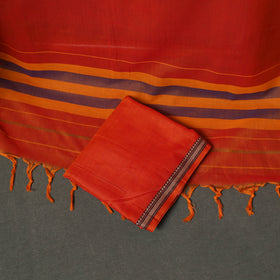 Dharwad Cotton Plain Thread Border Unstitched Dress Material: Kurta, Bottom & Dupatta 44