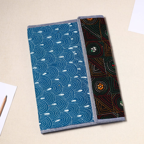 Blue Handcrafted Bengal Kantha Work File Folder