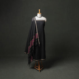 Dharwad Cotton Plain Thread Border Unstitched Dress Material: Kurta, Bottom & Dupatta 45