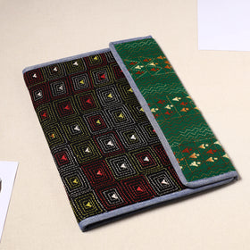 Black Handcrafted Bengal Kantha Work File Folder