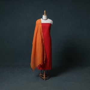 Jacquard Cotton Unstitched Dress Material: Kurta with Dupatta 14