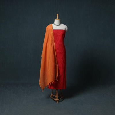 Jacquard Cotton Unstitched Dress Material: Kurta with Dupatta 14