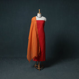 Jacquard Cotton Unstitched Dress Material: Kurta with Dupatta 14
