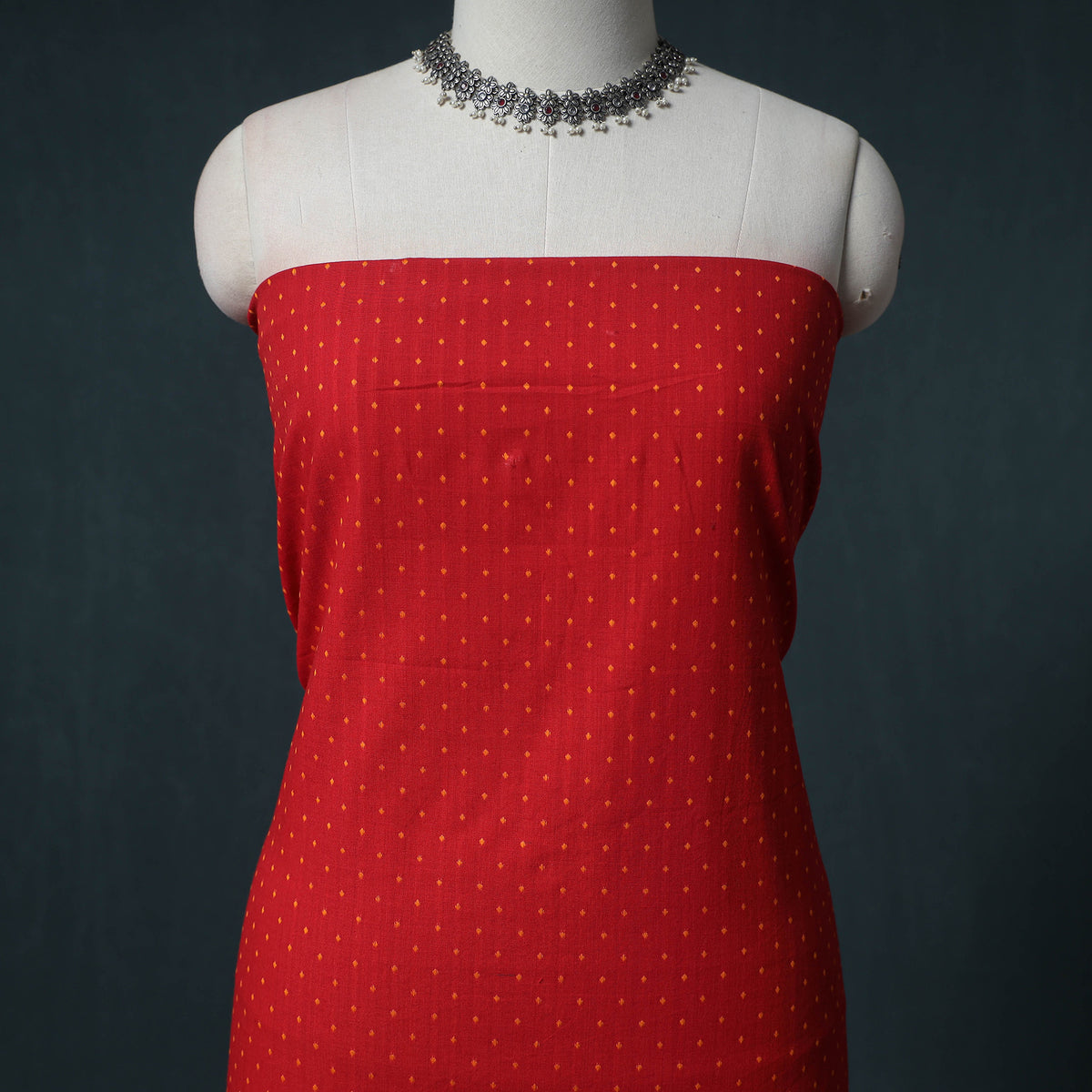 Jacquard Cotton Unstitched Dress Material: Kurta with Dupatta 14