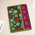 Green Handcrafted Bengal Kantha Work File Folder