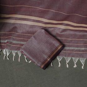 Dharwad Cotton Plain Thread Border Unstitched Dress Material: Kurta, Bottom & Dupatta 46