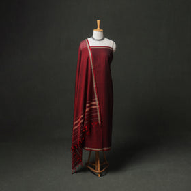 Dharwad Cotton Plain Thread Border Unstitched Dress Material: Kurta, Bottom & Dupatta 47