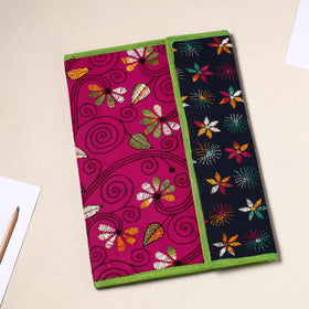 Pink Handcrafted Bengal Kantha Work File Folder
