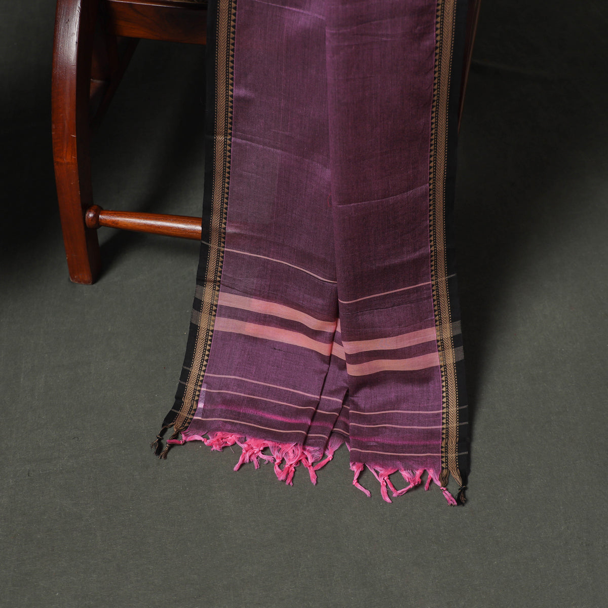 Dharwad Cotton Plain Thread Border Unstitched Dress Material: Kurta, Bottom & Dupatta 48