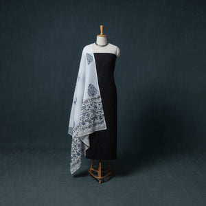 Jacquard Cotton Unstitched Dress Material: Kurta with Dupatta 18
