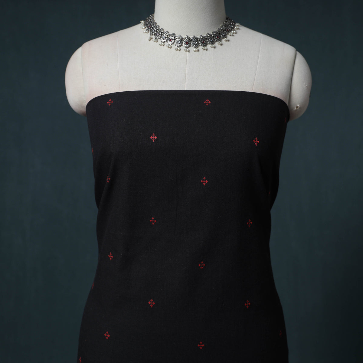 Jacquard Cotton Unstitched Dress Material: Kurta with Dupatta 18