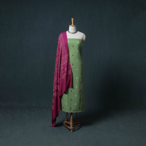 Jacquard Cotton Unstitched Dress Material: Kurta with Dupatta 19