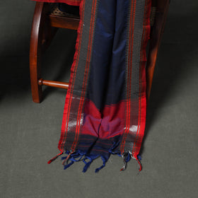 Blue - dharwad cotton plain zari border unstitched dress
