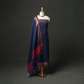 Blue - dharwad cotton plain zari border unstitched dress