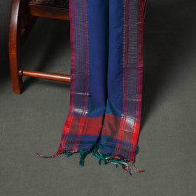 Blue - dharwad cotton plain zari border unstitched dress