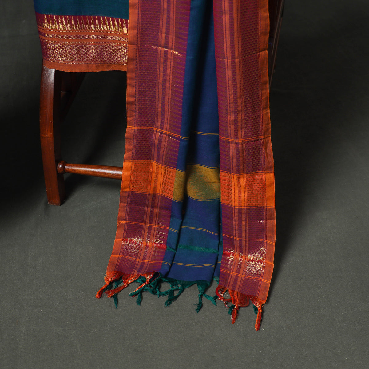 Dharwad Buti Cotton Plain Zari Border Unstitched Dress Material: Kurta, Bottom & Dupatta 52