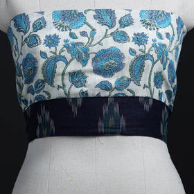 White - woollen sanganeri blouse piece 70 - handcrafted