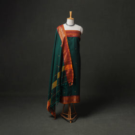 Dharwad Buti Cotton Plain Zari Border Unstitched Dress Material: Kurta, Bottom & Dupatta 53