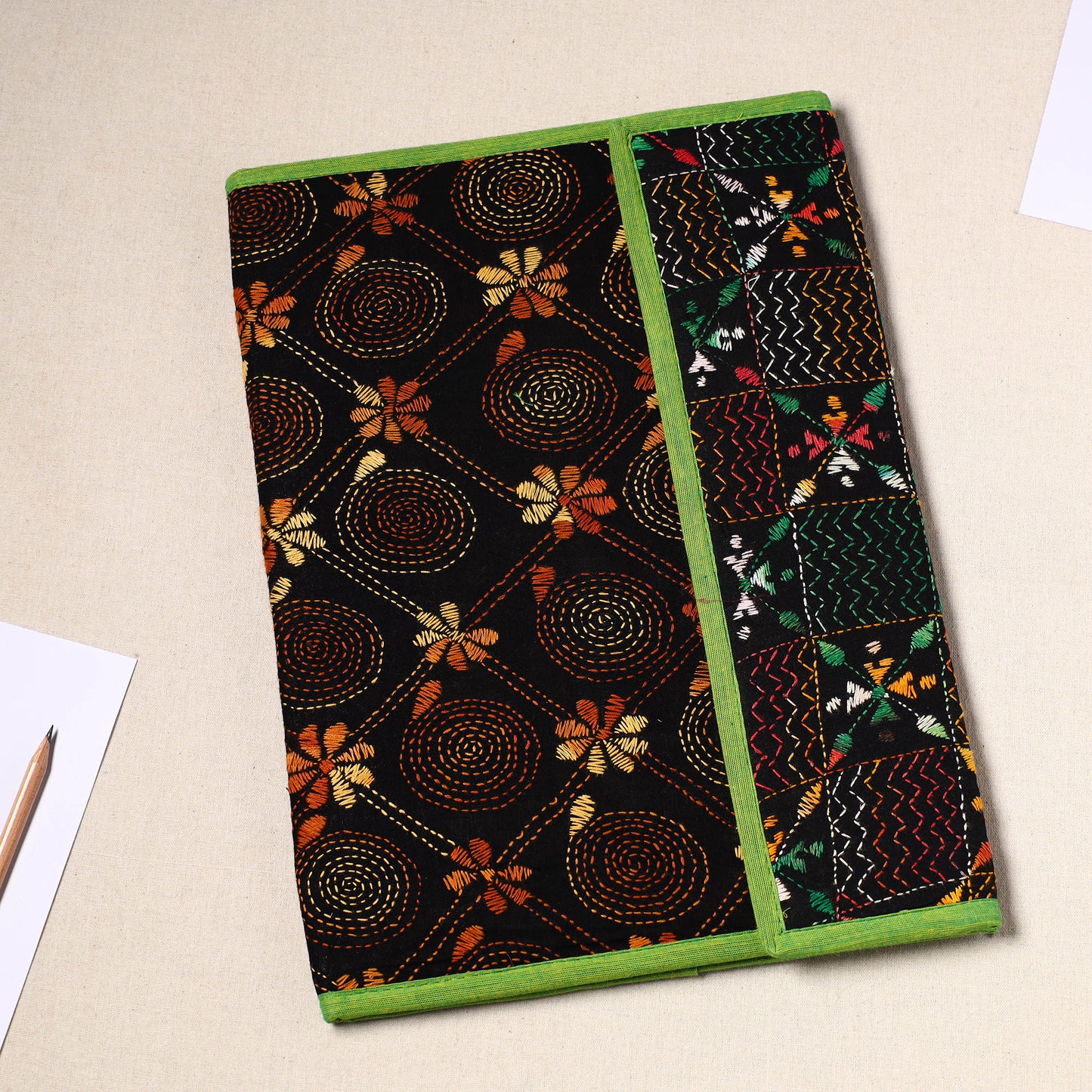 Handcrafted Bengal Kantha Work File Folder 38