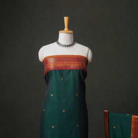 Dharwad Buti Cotton Plain Zari Border Unstitched Dress Material: Kurta, Bottom & Dupatta 53