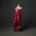 Dharwad Buti Cotton Plain Zari Border Unstitched Dress Material: Kurta, Bottom & Dupatta 55