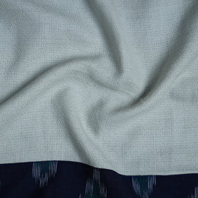 White - woollen plain blouse piece 02 - handcrafted