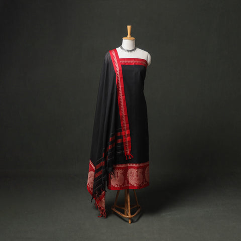 Dharwad Cotton Plain Thread Border Unstitched Dress Material: Kurta, Bottom & Dupatta 57
