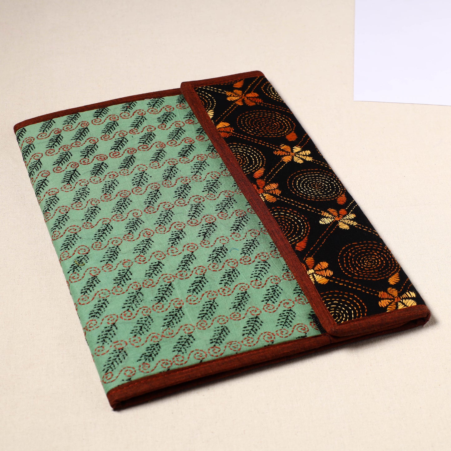 Handcrafted Bengal Kantha Work File Folder 50