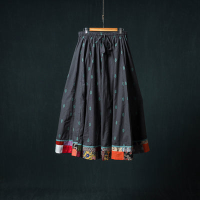 Jacquard 24 Kali Cotton Long Skirt with Patchwork Border 02