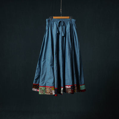 Jacquard 24 Kali Cotton Long Skirt with Patchwork Border 03