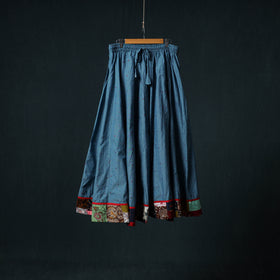 Jacquard 24 Kali Cotton Long Skirt with Patchwork Border 03