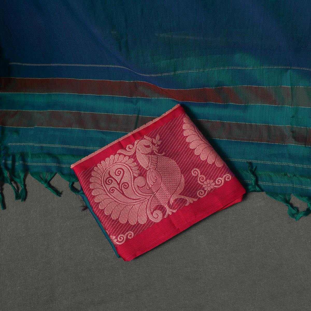 Dharwad Cotton Plain Thread Border Unstitched Dress Material: Kurta, Bottom & Dupatta 58