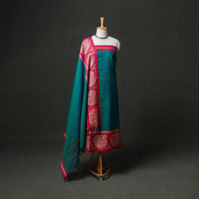 Dharwad Cotton Plain Thread Border Unstitched Dress Material: Kurta, Bottom & Dupatta 58