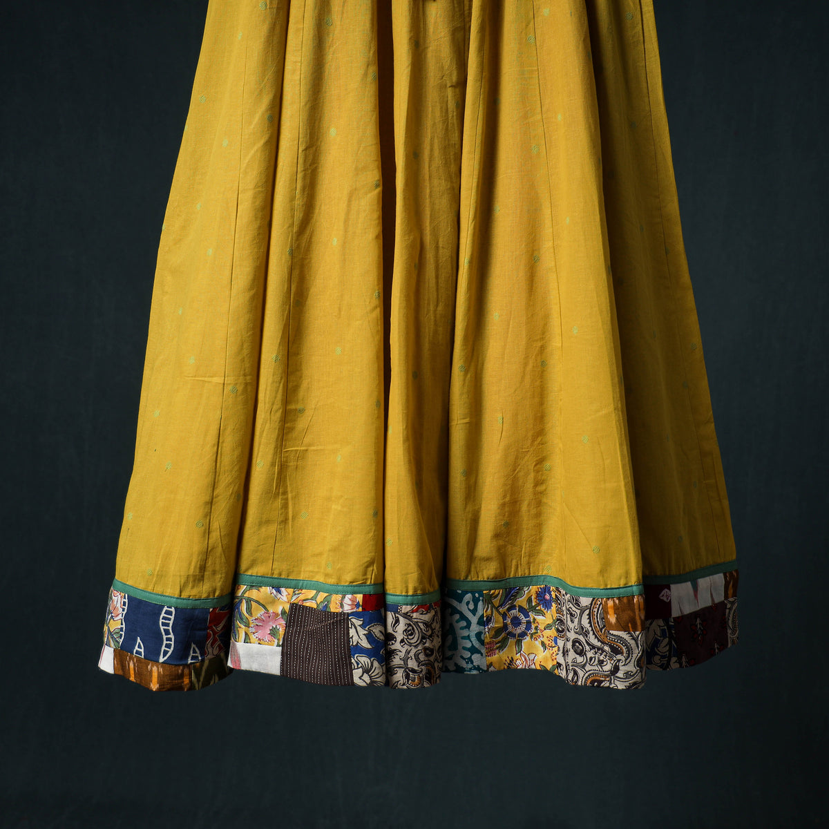 Jacquard 24 Kali Cotton Long Skirt with Patchwork Border 04