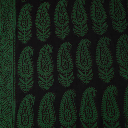 Green - Bagh Block Printed Cotton Fabric 05