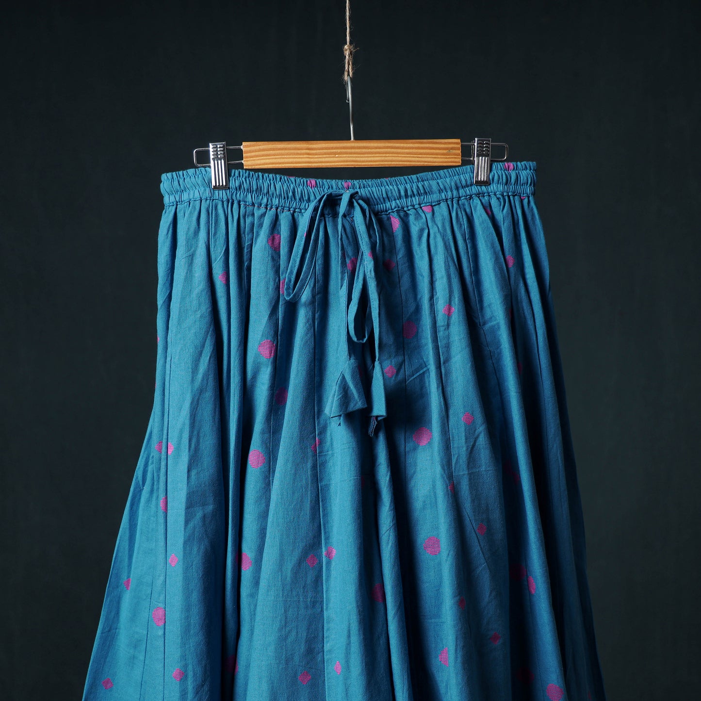 Jacquard 24 Kali Cotton Long Skirt with Patchwork Border 05