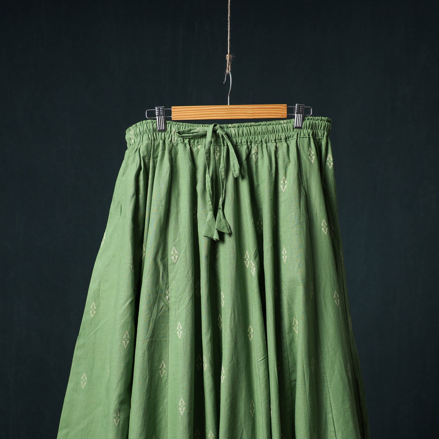 Jacquard 24 Kali Cotton Long Skirt with Patchwork Border 06