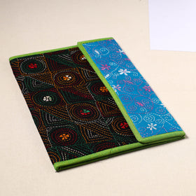 Black Handcrafted Bengal Kantha Work File Folder