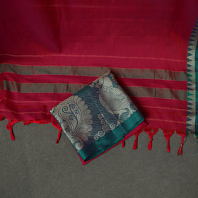 Dharwad Cotton Plain Thread Border Unstitched Dress Material: Kurta, Bottom & Dupatta 60